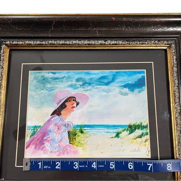 W. Burden Portrait & Landscape Beach Scene Professionally Framed Wall Art Signed - Picture 9 of 13